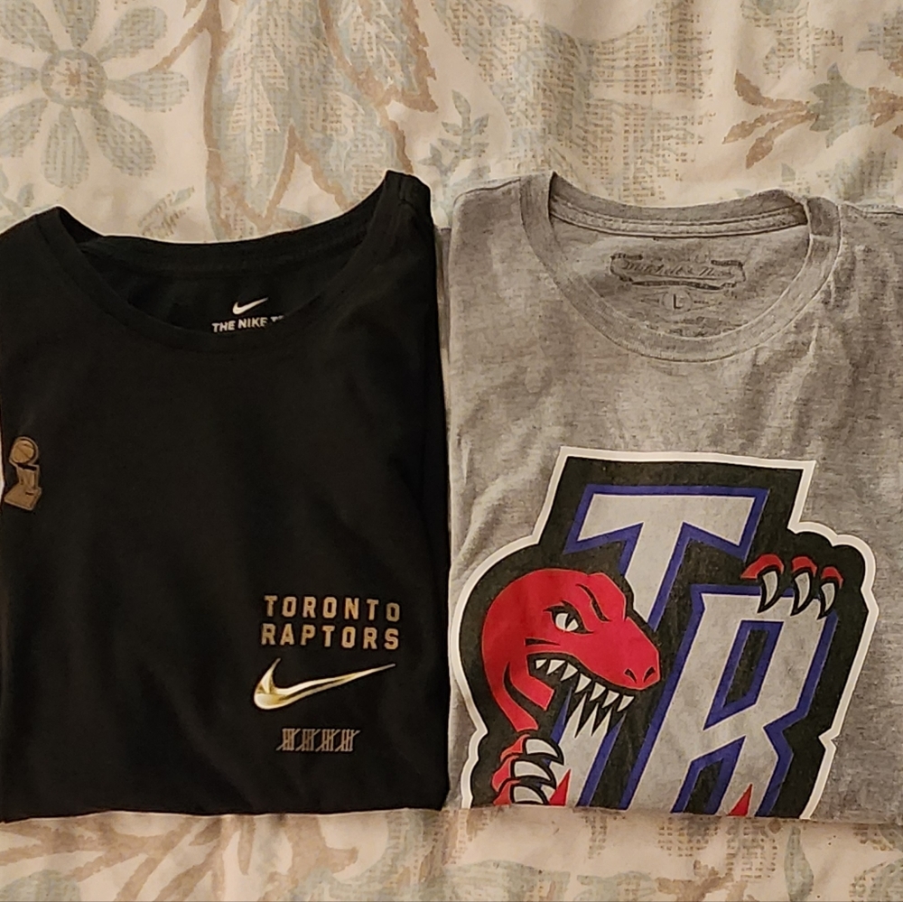 Lot of 2 Mens Raptors T-Shirts (L)